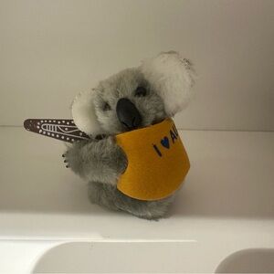 Gray Koala Plush Toy with Yellow Vest